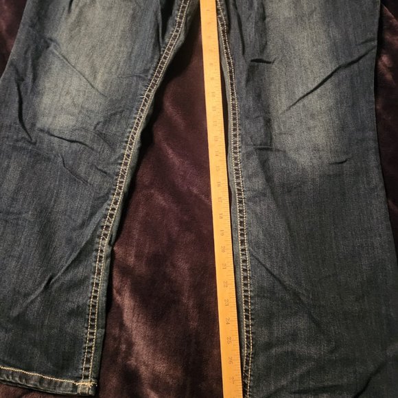 Stitch Star Bling Thick Stitch Boot Cut Denim Jeans Plus Size 26W - Picture 10 of 14
